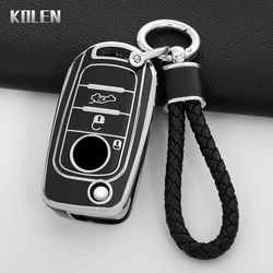 TPU Car Flip Key Case Cover Shell Fob For FIAT Tipo Toro Nuovo Freedom 500X Doblo Argo Grazie Key Protector Accessories Keychain