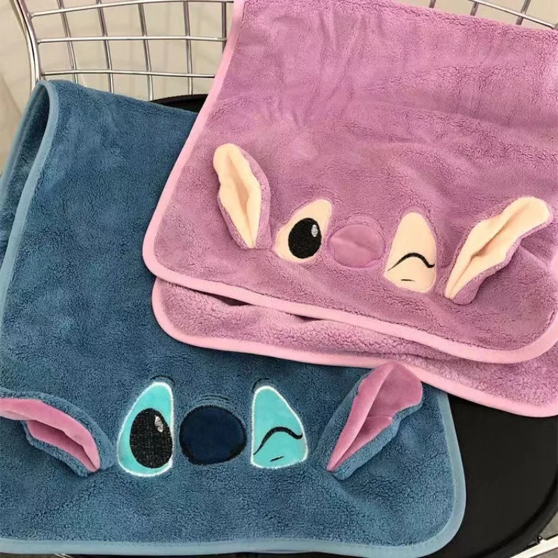 Stitch Towel Disney Cute Stitch Pattern Rectangular Towel Couple Cartoon Coral Velvet Soft Face Towel Student Face Towel