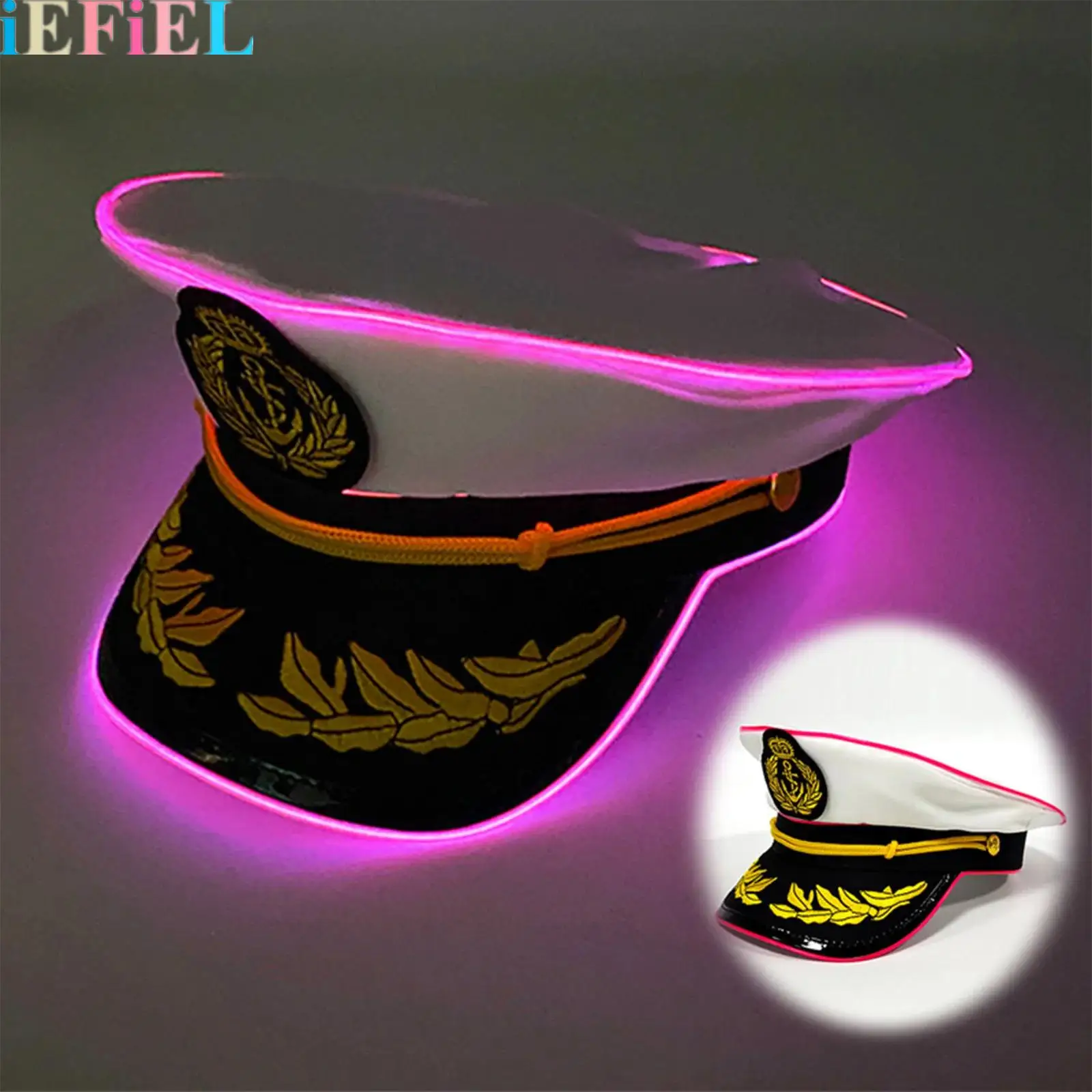

Fun And Fashionable LED Hat LED Lighted Hat Captain Navy Cap For Stylish Nighttime for Halloween Carnival Party