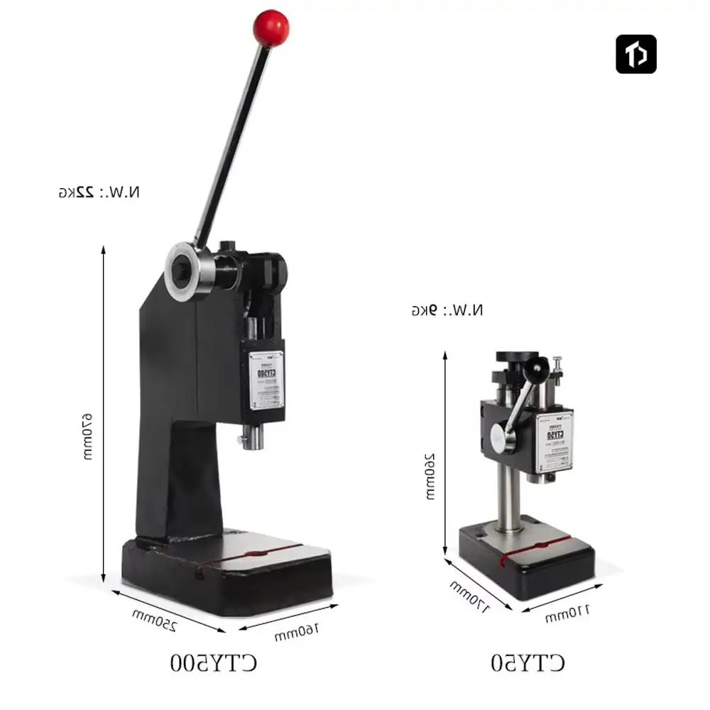 NEW 0.5T Manual Pressing Punching Machine Finale Machine Bearing Zipper Watch & Jewelry Mounting Presser Puncher CTY500
