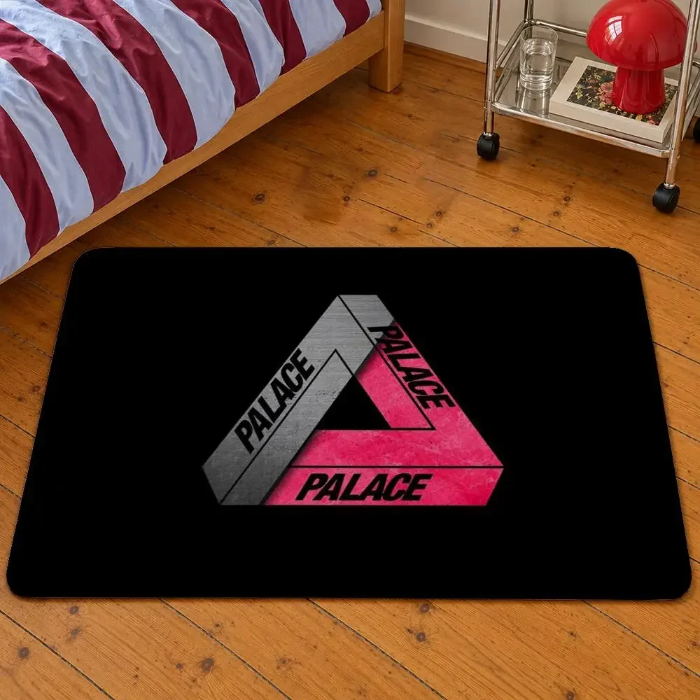 Brand Palace Skateboards Tri-Ferg Logo Floor Mat Soft Flannel Entrance Doormat Non-Slip Washable Rug For Bedroom Home Decor