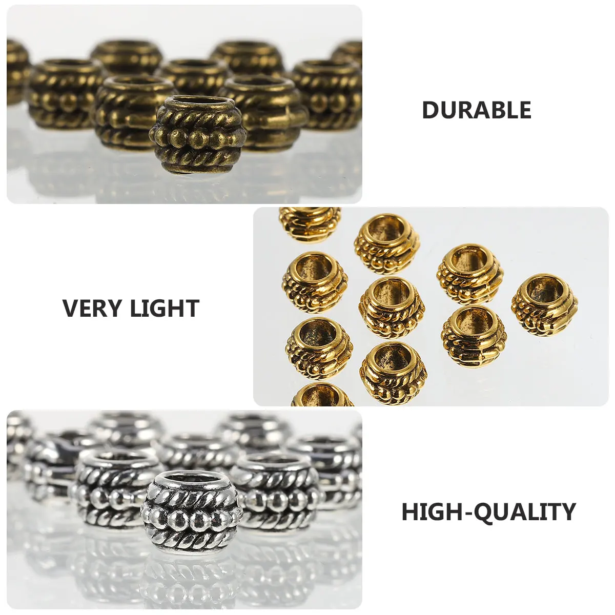 

300 Pcs Beads Alloy Beads Retro Spacer H made DIY Jewelry Materials Necklace Accessories Craft Durable Lightweight
