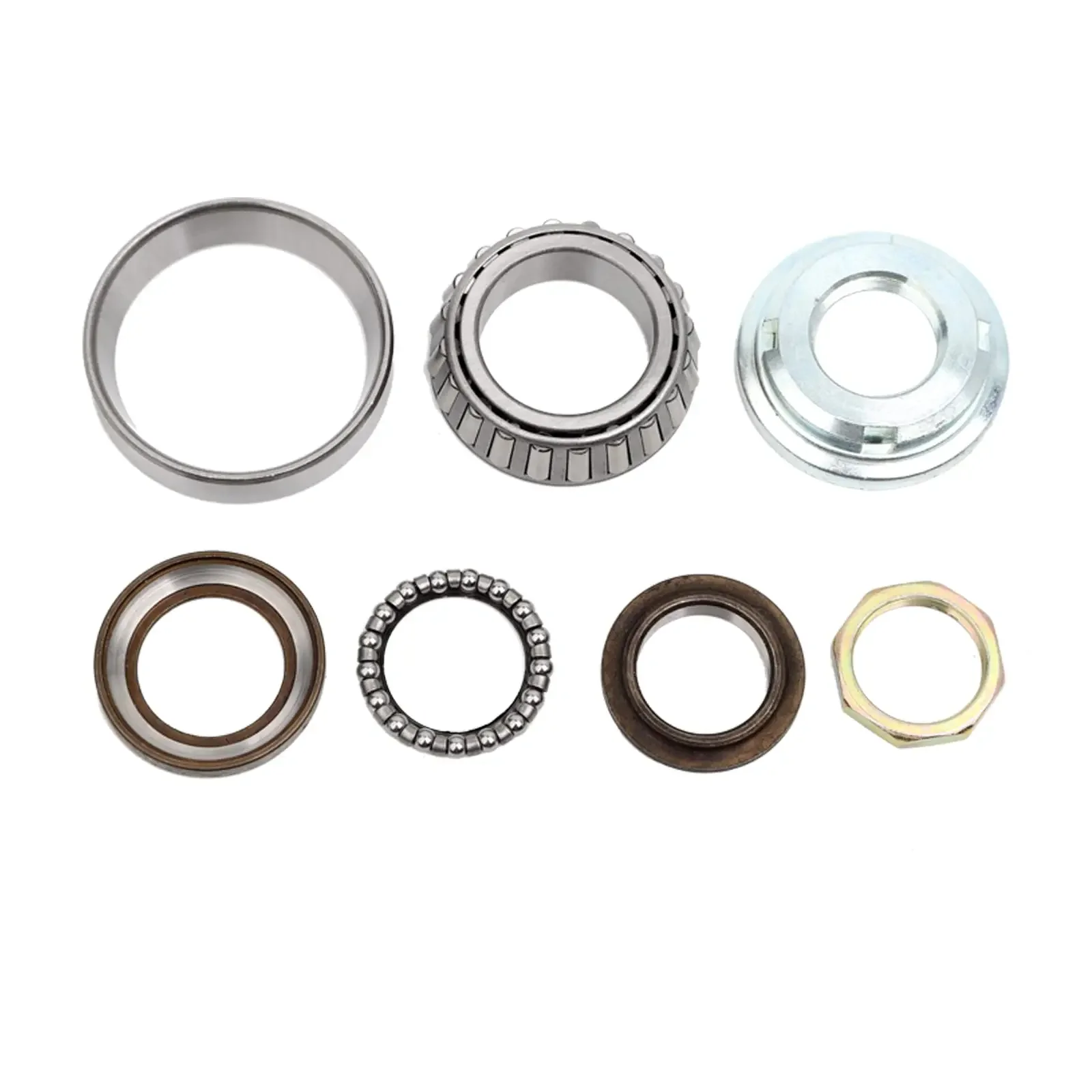 

Steering Stem Rod Bearing Ring Kit 7 Piece Fit for Chinese Scooter Moped Jonway 125cc 150cc Steering Rod Taper Bearing Assembly