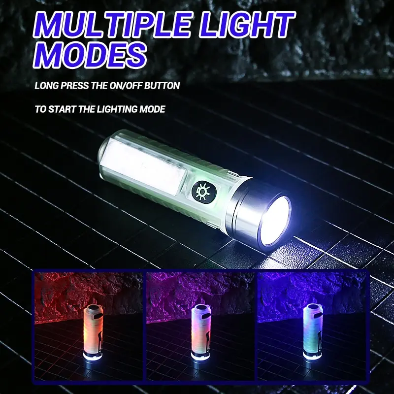 Super Bright L2 LED Flashlight Fixed Focus Lighting White Red Blue Purple Multi Color Lights Fishing Searching Camping Lantern