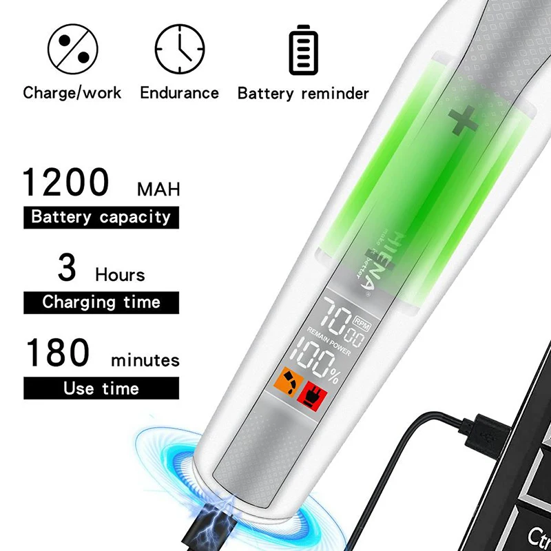 Hiena ปัตตาเลี่ยนไฟฟ้าสำหรับตัดผมมืออาชีพ, เครื่องโกนขนความเร็วสูง6ชนิดความเร็ว6500-7000รอบต่อนาที
