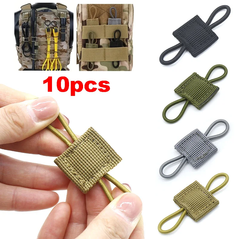 10pcs Molle Elastic Strap Tactical MOLLE System Webbing Retainer Attachment Accessories Fix Buckle For PPT Antenna Flashlight