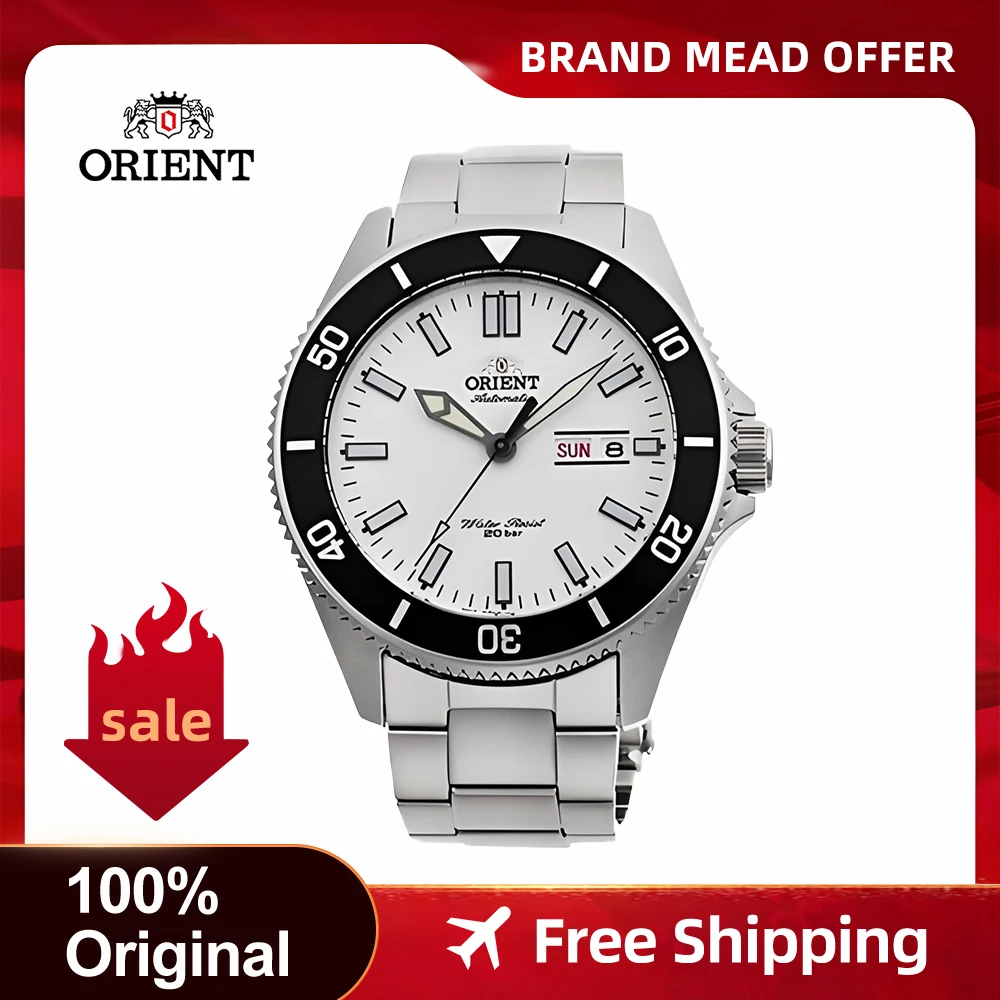 

Оригинальные японские часы Orient, автоматические механические часы, мужские часы для отдыха, 20 бар, светящийся водонепроницаемый дисплей недели