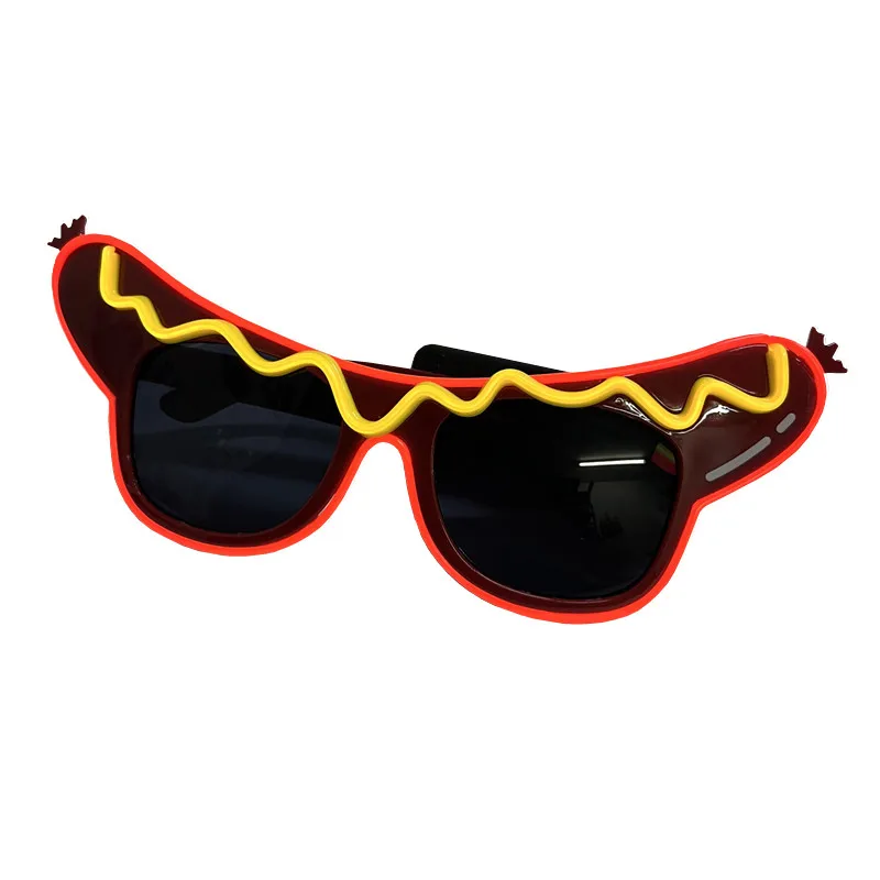 نظارات شمسية مضيئة جديدة بتصميم الهوت دوج والنقانق والبطيخ، إضاءة ليلية للحانات والرقص، أدوات لخلق أجواء المهرجانات الموسيقية... #3