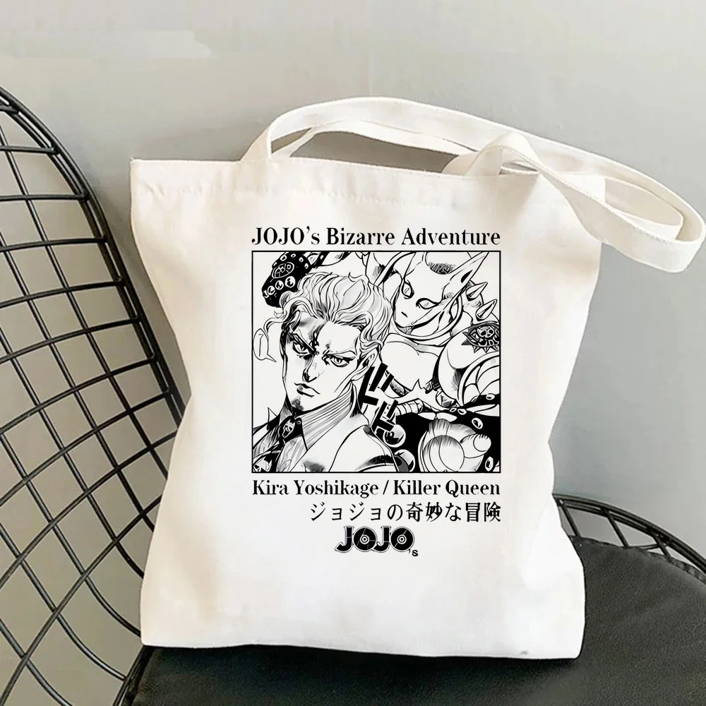Jojo Bizarre Adventure tote bag einkaufstasche foldable grocery canvas  shoulder  femme