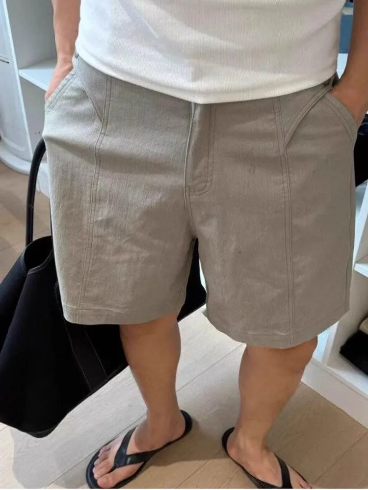 

Белые свободные прямые брюки из смеси хлопка и льна, мужские летние брюки Qui Dry Breathable Spor Sle Faionable orts