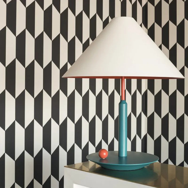 

Postmodern creative hat umbrella children's room table lamp simple living room bedroom LED eye protection color metal table lamp