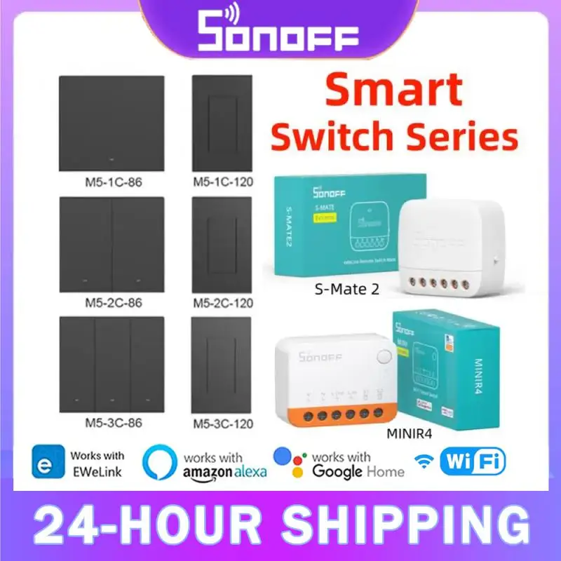 SONOFF S-MATE2 Extreme Switch Mate With Battery Local Control Mechanical 86/120 Switch Support EWeLink Remote Control Via MINIR4