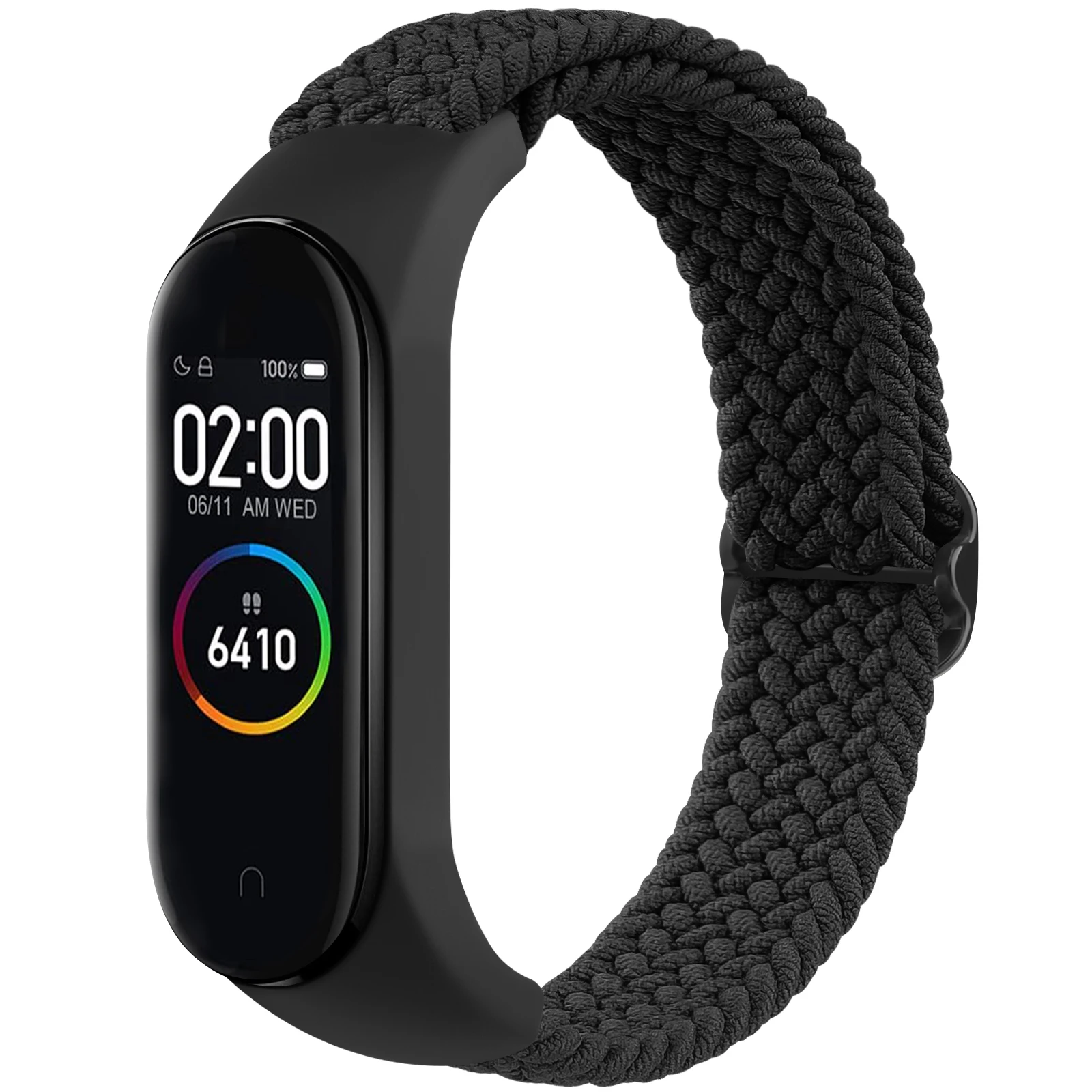 Geflochtenes Armband für Xiaomi Mi Band 7 6 5 4 3, elastisches, verstellbares Armband für Amazfit Band 5, Ersatzarmband – Detail 2
