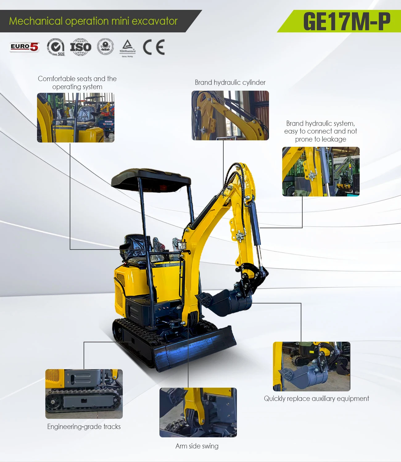 Maßgefertigter Mini-Bagger 3 Tonnen EPA-Zertifiziert Kleiner Bagger für Bauarbeiten Fabrik Bestseller – Detail 17