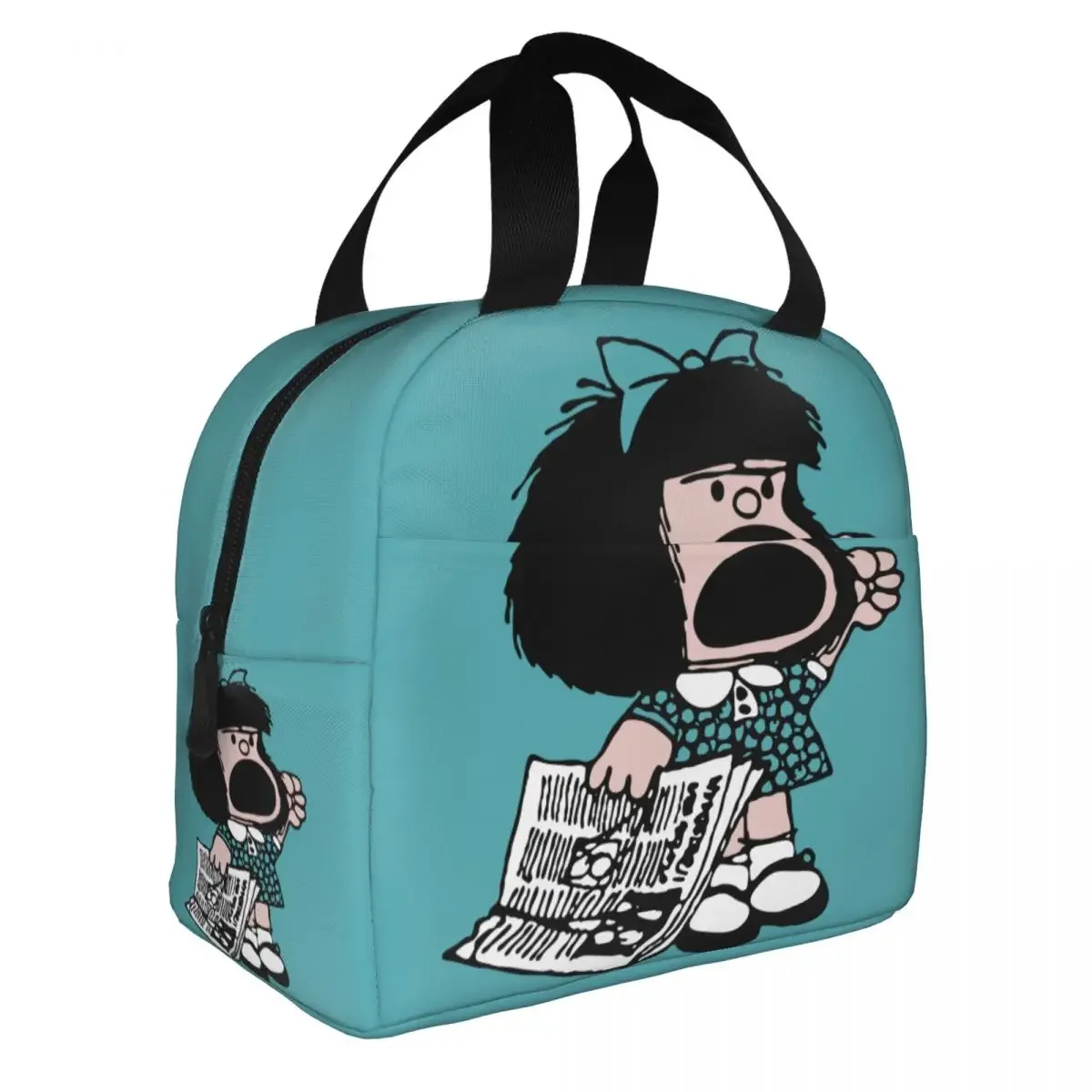 Mafalda Protesting Insulated Lunch Bag Large Meal Container Cooler Bag Tote Lunch Box Office Picnic Food Bag