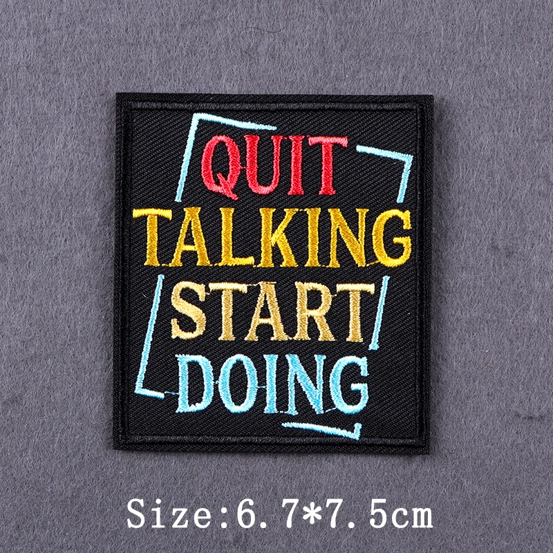 Hip Hop/Punk Embroidered Patches For Clothing Thermoadhesive Patches On Clothes Slogan Fusible/Patch For Clothes Stripe Stickers