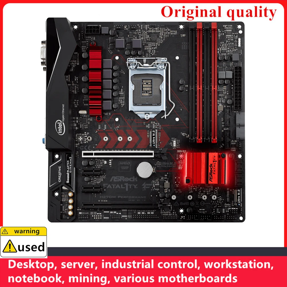 ASROCK-placa base de rendimiento H270M, M-ATX DDR4 LGA 1151, para Intel H270, M.2, NVME, SATA III, USB 3,0