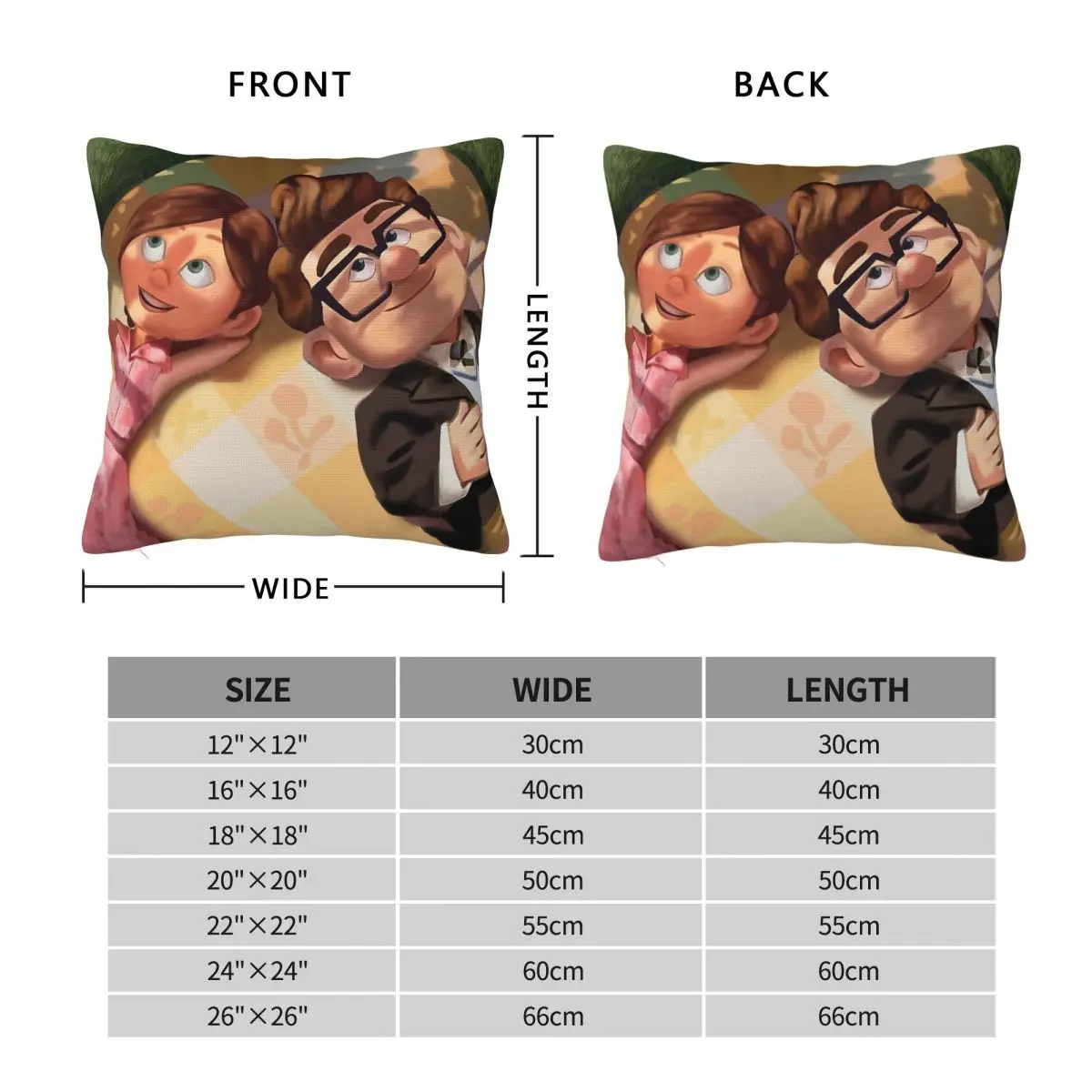 Married Life Carl And Ellie Pillowcase Polyester Linen Velvet Creative Zip Decorative Pillow Case Car Cushion Cover