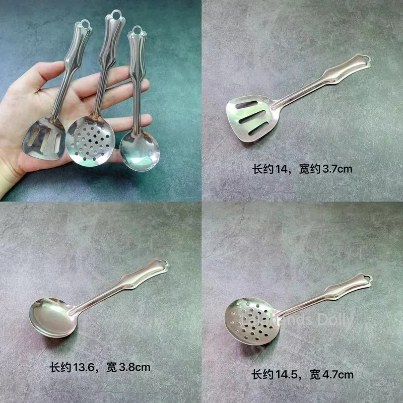 Doll House Mini Spatula, Spoon Kitchenware Model for Doll House Kitchen Furniture Decoration Accessories