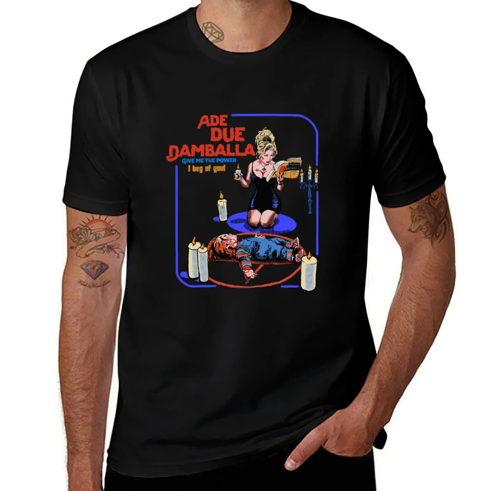 Ade due damballa bride of chucky T-Shirt blue lock new edition valentines clothes shirts graphic tee Men's clothing