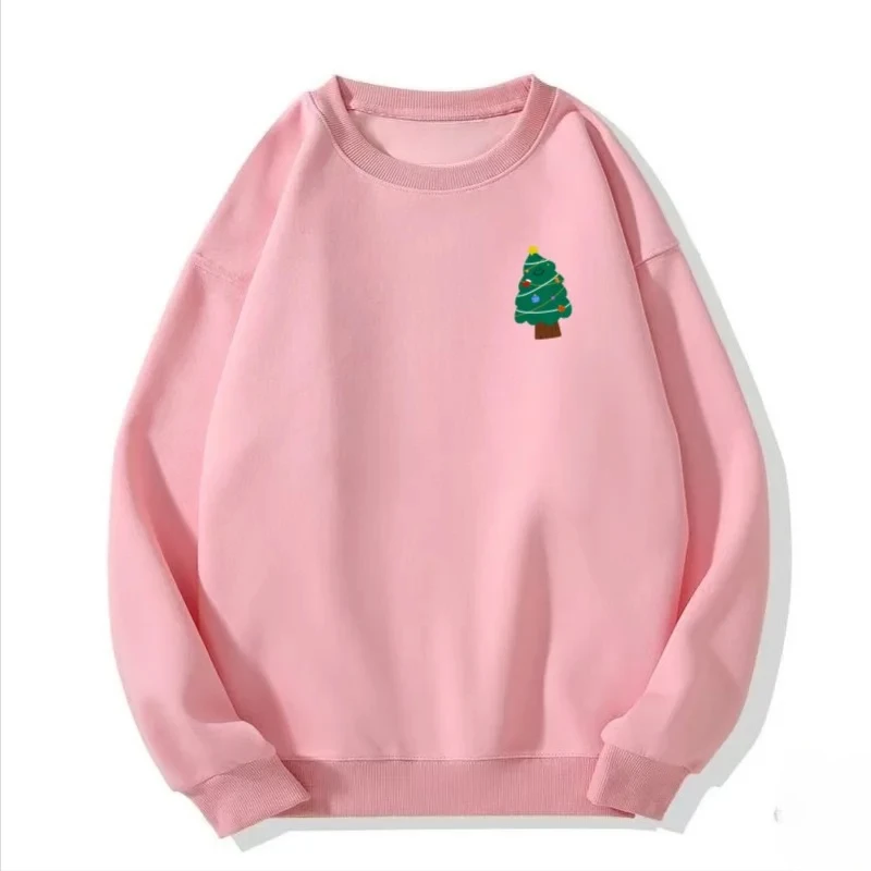 

Женская повседневная толстовка, пуловер с принтом рождественской елки, уличная одежда, однотонная толстовка с принтом, базовая толстовка в стиле хип-хоп, одежда