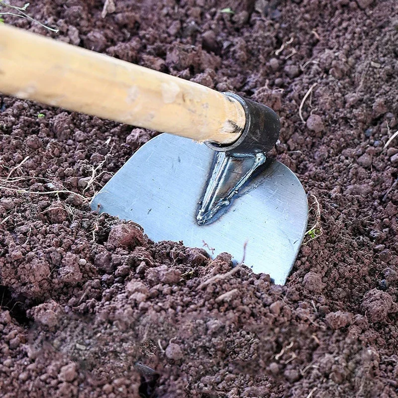 1Pcs Thickened Stainless Steel Hoe Weed Remover Weeding Hoe For Planting Vegetable Loosening Soil Outdoor Gardening Tools