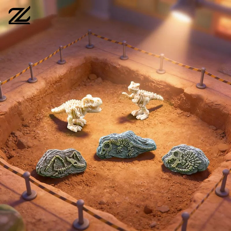 4pcs Dinosaur Fossil Miniature Set for Crafting Unique DIY Desktop and Home Decor
