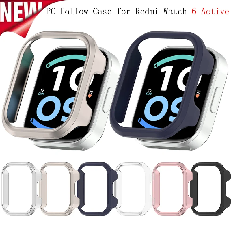 PC Case for Redmi Watch 6 Active Matte Cover Protective Hollow Bumper Shell for Redmi Watch 6 Active Smartwatch Accessory