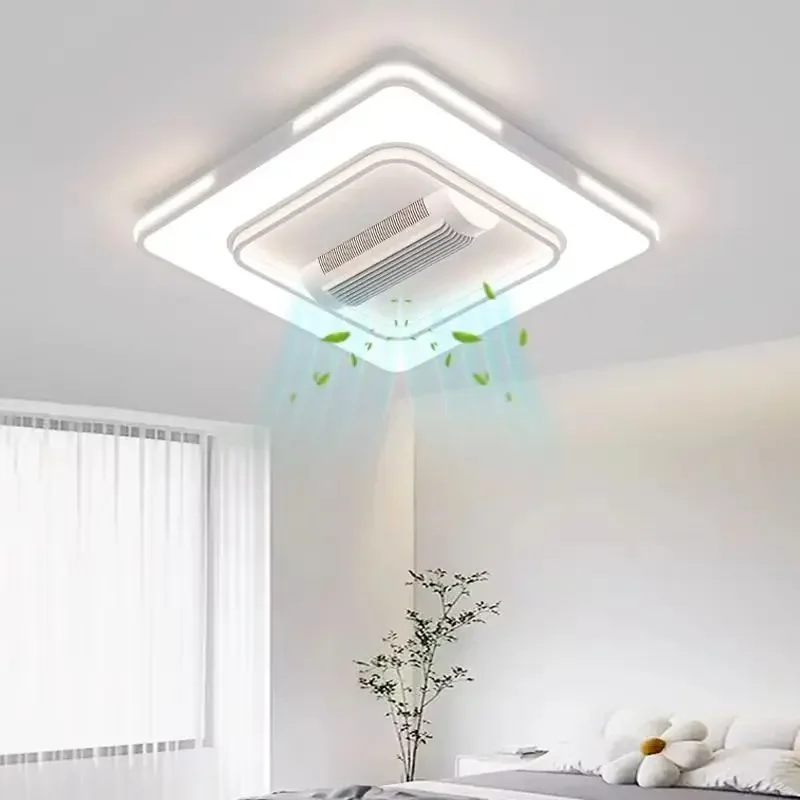 

New Bladeless Ceiling Fan With Lights Remote Control Modern Fan Lighting For Living Room Bedroom Led Ceiling Fan