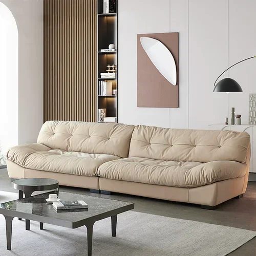 Italian Simple Cloth Sofa Light Luxury Living Room Floor Leisure Special-Shaped Reception Sofa