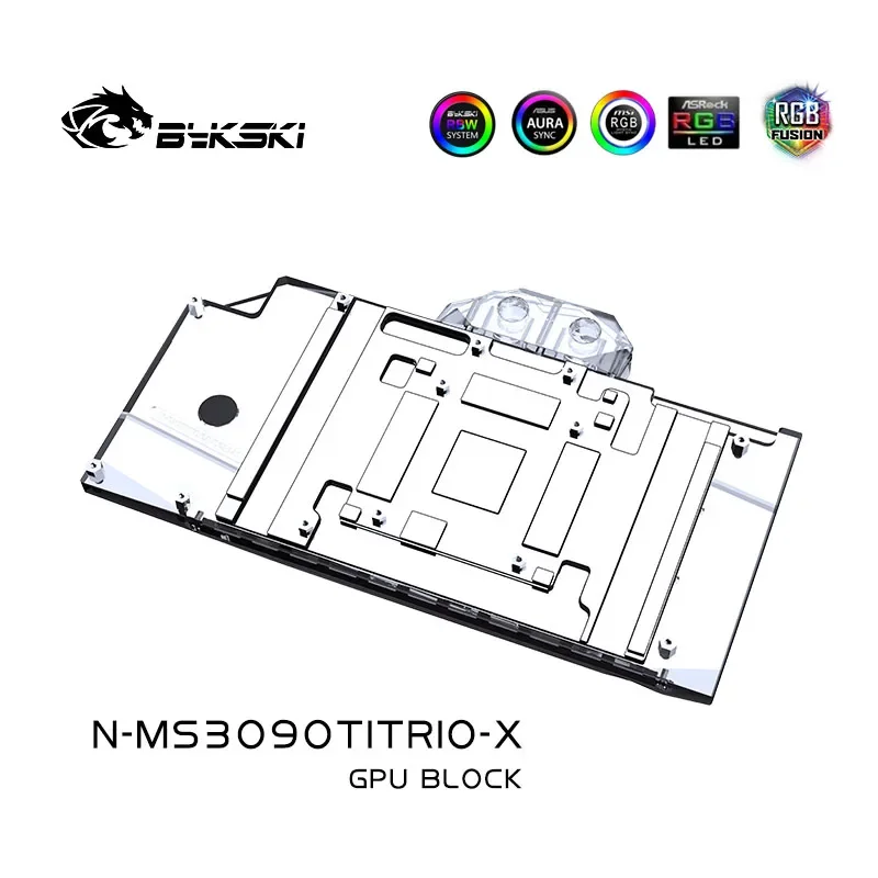 Bykski N-MS3090TITRIO-X GPU Water Block Use for MSI RTX 3090TI GAMING X TRIO/SUPRIM X 24G Video Card/Copper Acrylic/Radiator