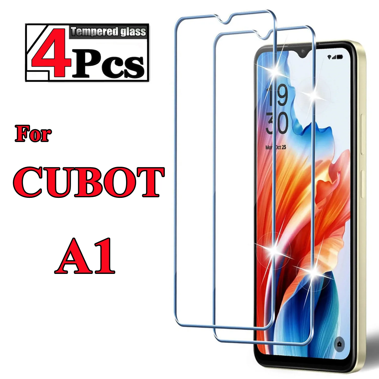 

1/4 piece high-definition tempered film HD+high-quality tempered glass For Cubot A1 screen protector glass film