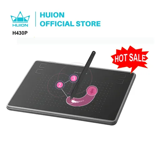 HUION-Tabletas digitales H430P, Micro USB, firma gráfica, bolígrafo de dibujo, OSU, juego, sin batería cuaderno digital tableta grafica