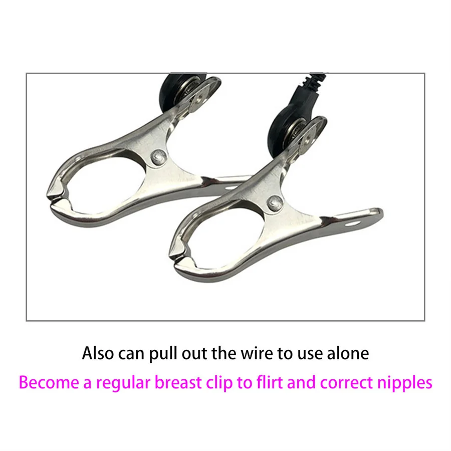 Elektrische Schok Tepel Klemmen Clitoris Clips Borst Pussy Massager Electro Stimulatie Medisch Thema Speelgoed Seksspeeltjes Voor Vrouwen