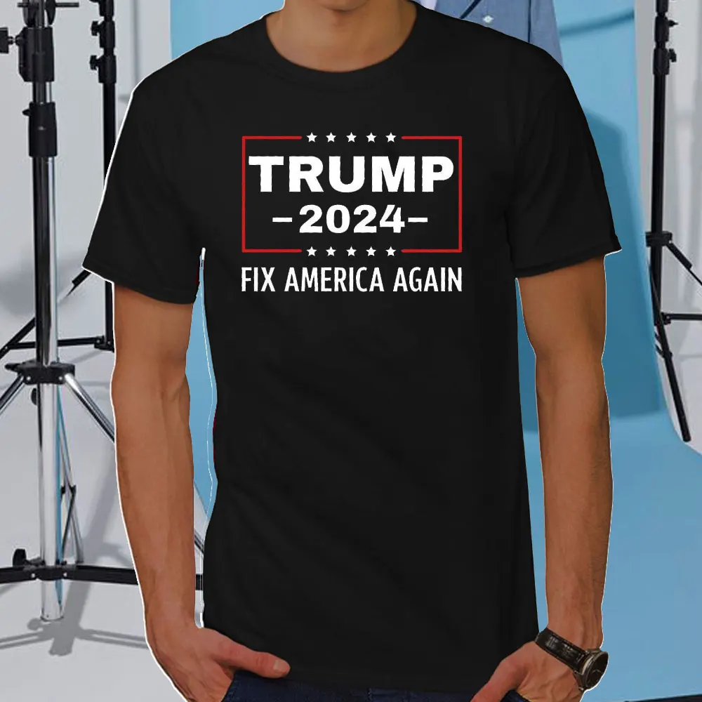 Make America Great Again Trump Printed Cotton Tshirt 2024 Trump Election Man Streetwear Keep A Merica Great Trump 2024 Tee Tops