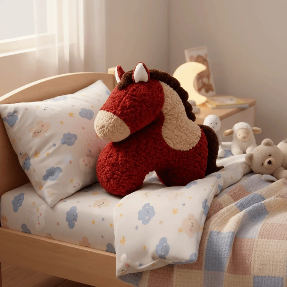 Cojín del año del caballo de 48x48cm, Material de forma Irregular, almohada Irregular, decoración creativa cómoda para Festival de Primavera