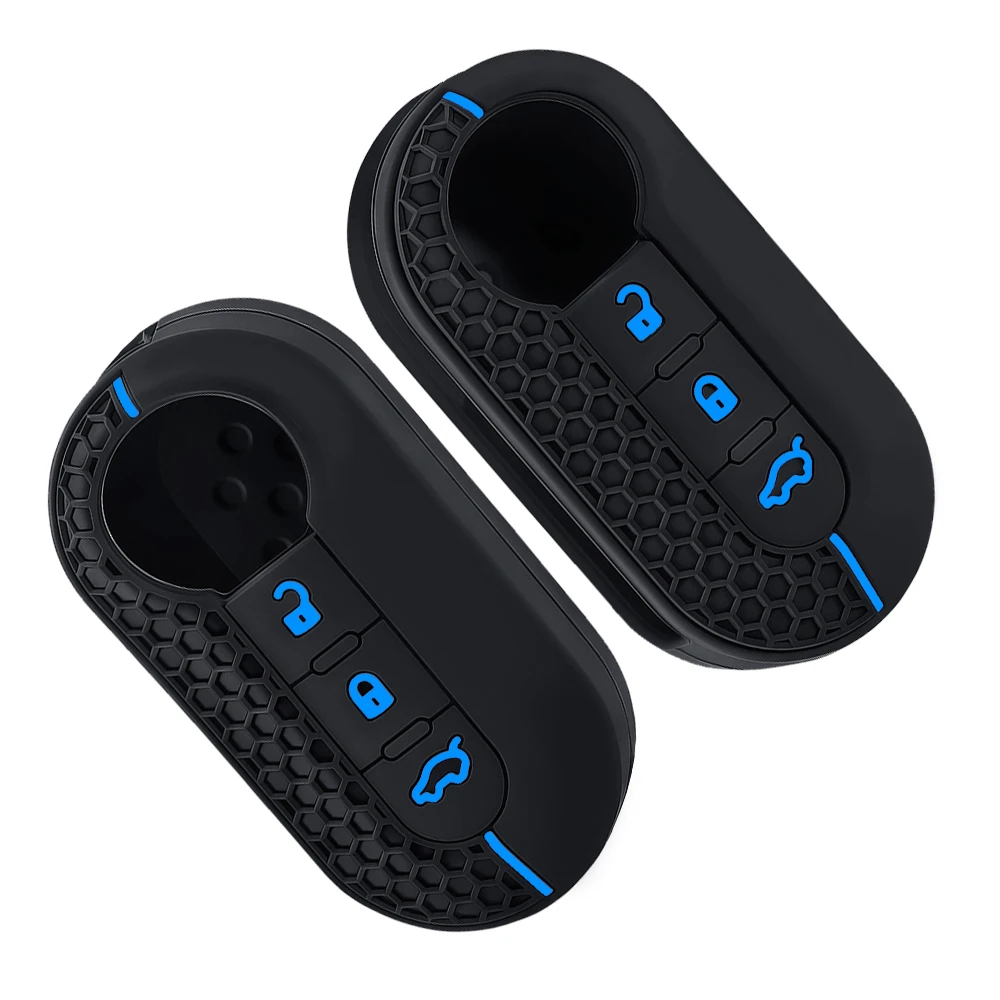 3 Buttons Silicone Car Key Case Cover for Fiat 500 Flip Folding Remote Key Shell for Fiat Punto Panda Car Accessories