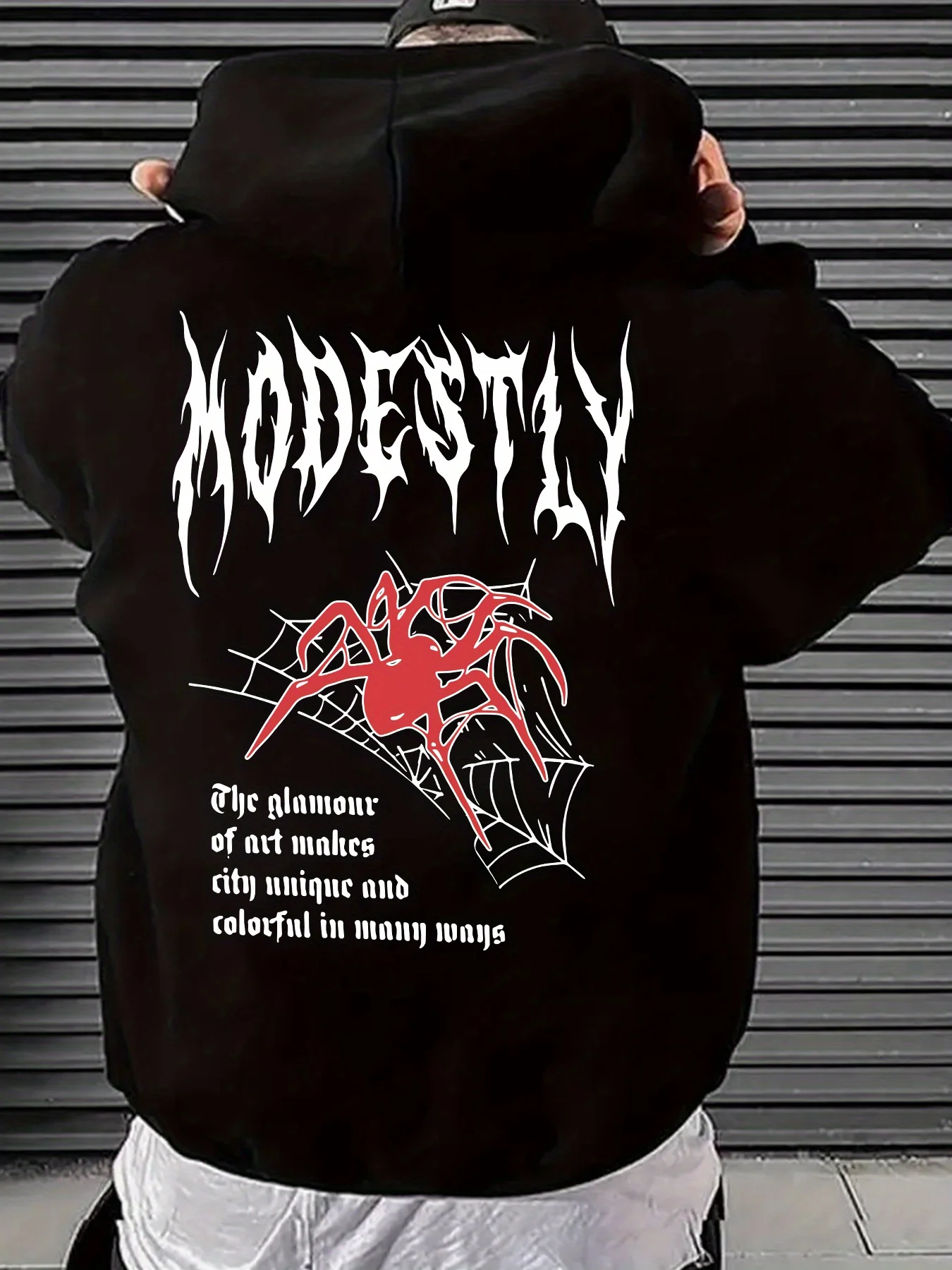 

Spider Graphic Printing Autumn and Winter Pure Cotton Men's and Women's Hoodies Casual Outdoor Street Sports Loose Training