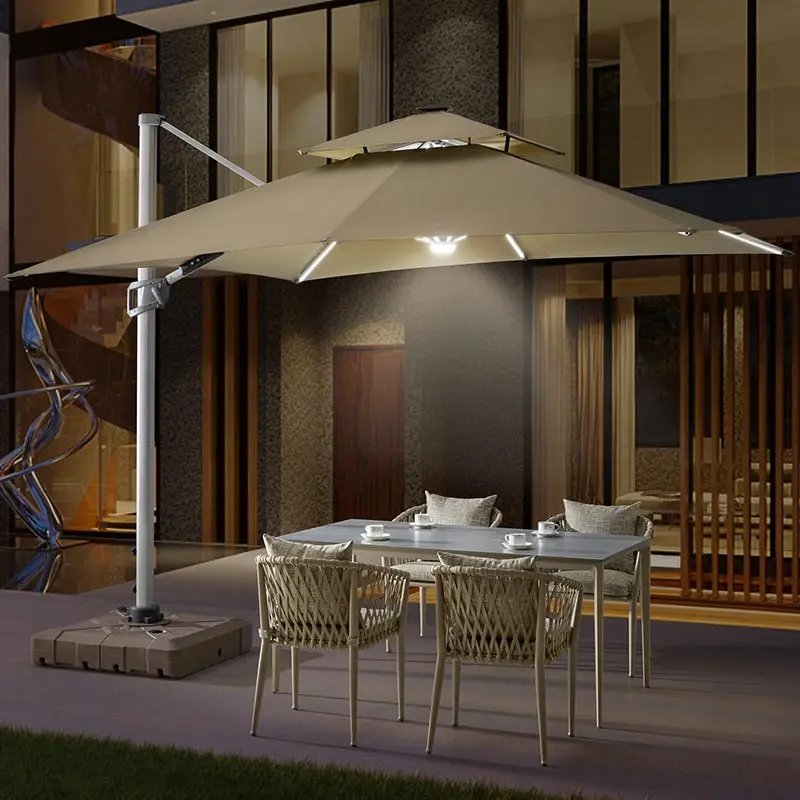 #Outdoor Furniture Parasol Unique Patio Umbrella Pole Stylish MAP Mirror Bag Silk Modern Beach Umbrella for Garden Pool Aluminiu