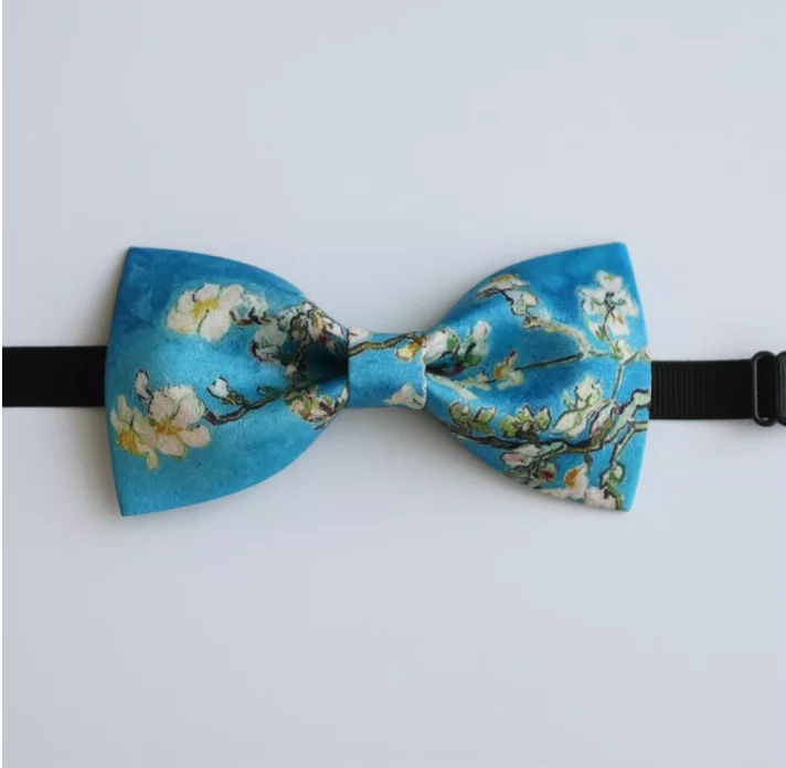 Men's Bow Tie Latest Bow Tie Men's Oil Painting Green Bow Tie Casual Wedding
