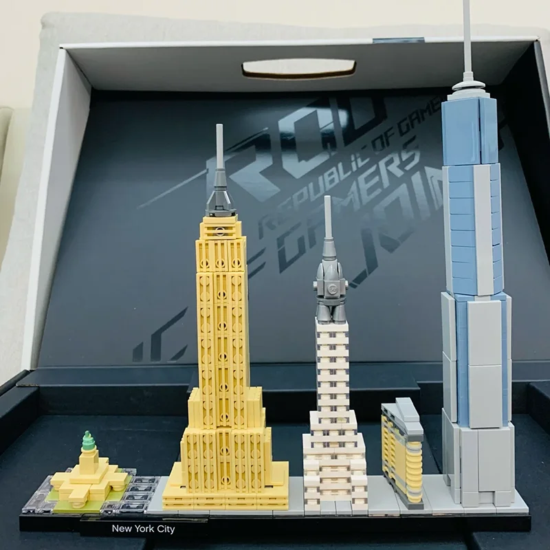 598 قطعة خبير إبداعي عرض الشارع نيويورك نموذج العمارة أفق المدينة البناء اللبنات مجموعة ألعاب هدايا للطفل
