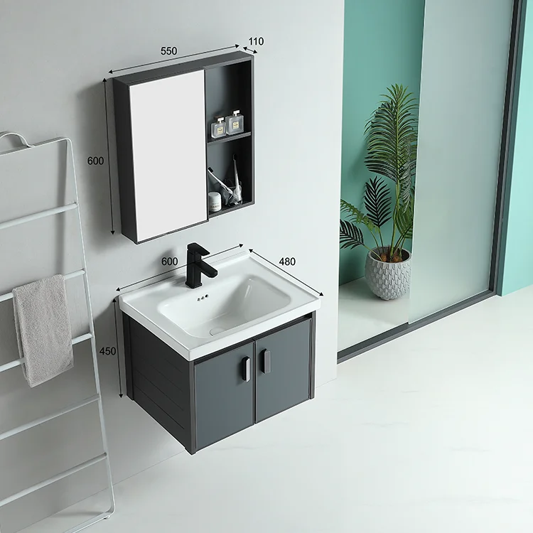 @#Hot Sale Modern Water Resistant Bathroom Vanity Cabinet LED Touch Illuminate Mirror Aluminum for Hotels Hospitals Apartments