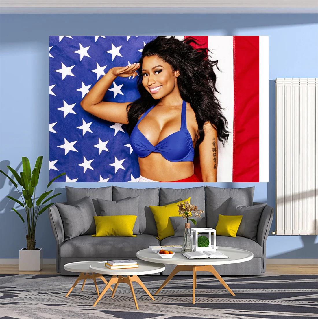 Music Singer Tapestry American Usa Flag Printed Wall Hanging Carpets Art Aesthetic Bedroom Or Home For Decoration