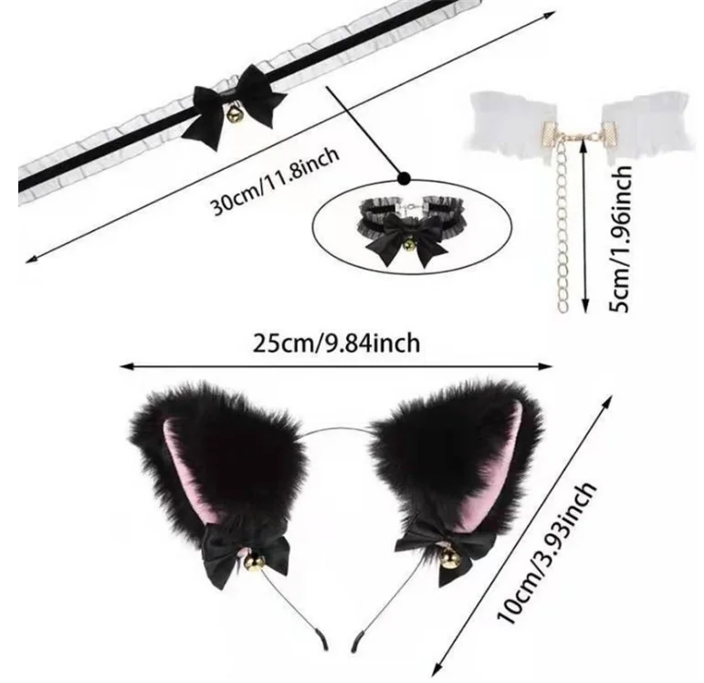 Animal pele do falso gato cão orelhas headbands com sinos adorável flexível acessório de cabelo halloween cosplay traje festa vestido meninas