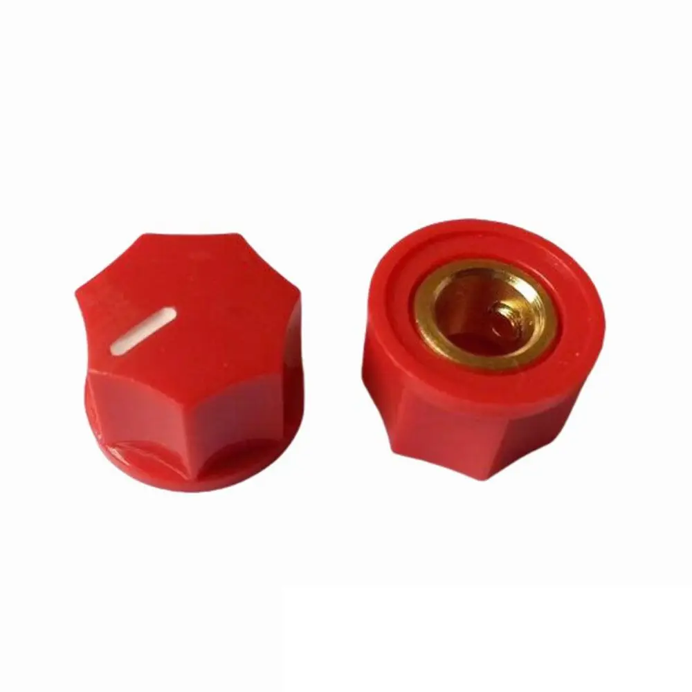 4Pcs 15x10.5mm Pointer Control Knob ABS Plastic 6.35mm 1/4 Inch Shaft Hole Guitar Effect Pedal Knob Brass Insert Side Set Screw