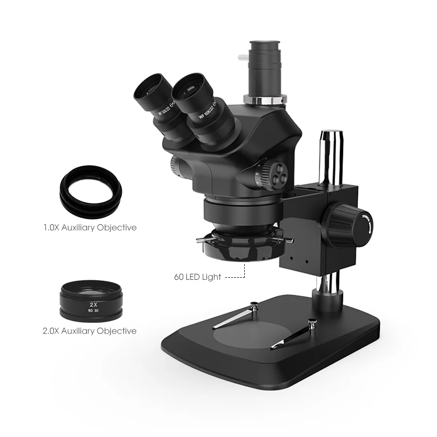 Kailiwei 7-50X 100X 7050 Laboratorio ottico industriale Zoom Microscopio stereo trinoculare Simul-focale Riparazione PCB Rilavorazione Saldatura