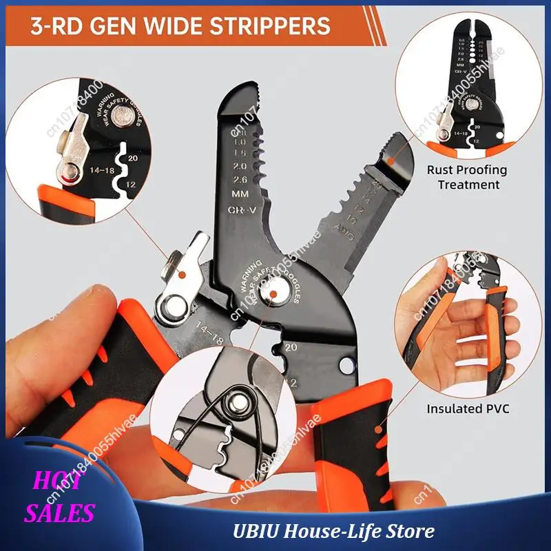 أدوات يدوية متعددة الوظائف أداة تعرية الأسلاك، أداة تعرية الأسلاك من الجيل الثالث أو أداة العقص، مكشكش الأسلاك 5 في 1 أو القاطع - أفضل Sel #3