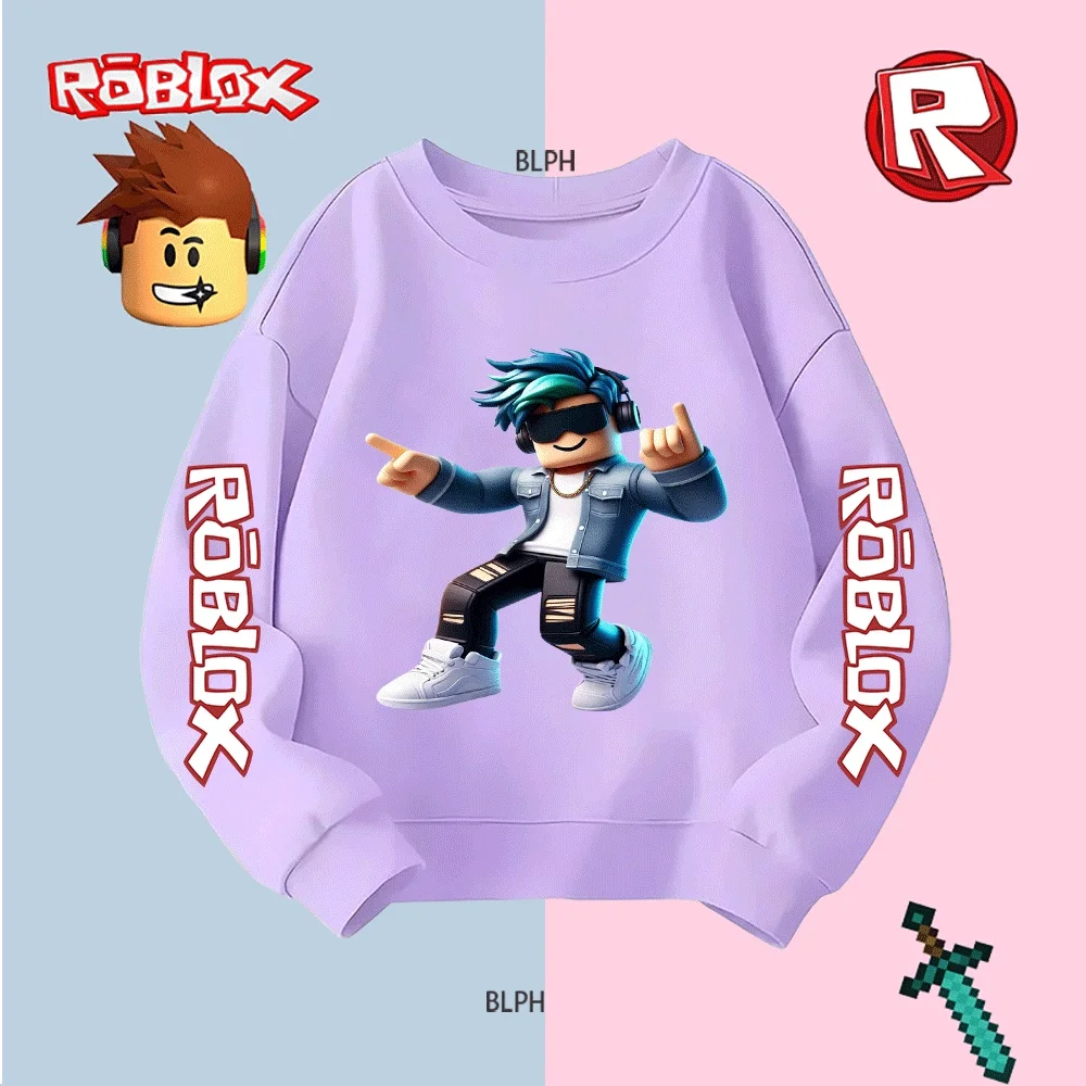 

Детская толстовка с принтом персонажей Roblox, повседневная толстовка с длинными рукавами для мальчиков и девочек, модный уличный пуловер, топ