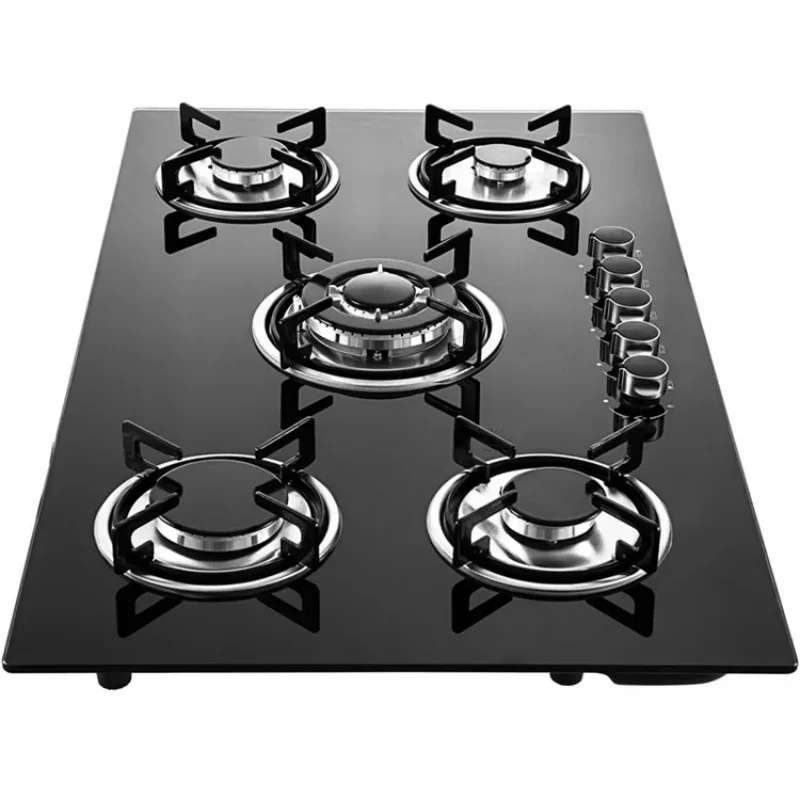 5‑Burner Built‑in Gas Cooker Stainless Steel Gas Stove Household Kitchen Cooking Appliance for Home Kitchen Use