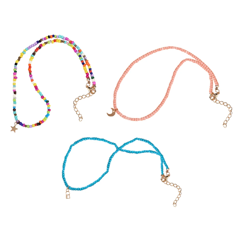 

3 Pcs Children Necklace Decorations Plastic Beads Vintage Creative Exquisite Kids Girls Boys Birthday Party Gifts Toys